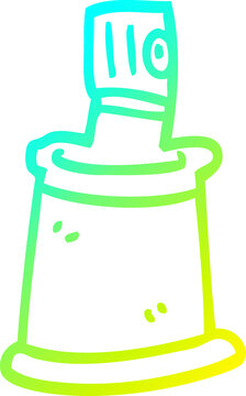 recommend clip art: cold gradient line drawing of a cartoon aerosol spray can
