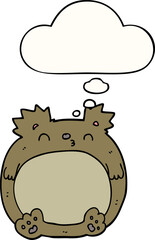 cartoon bear with thought bubble