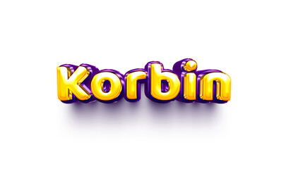 names of boys English helium balloon shiny celebration sticker 3d inflated Korbin