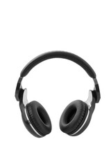 Fototapeta na wymiar black headphones, vertical