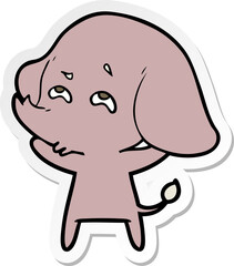 sticker of a cartoon elephant remembering