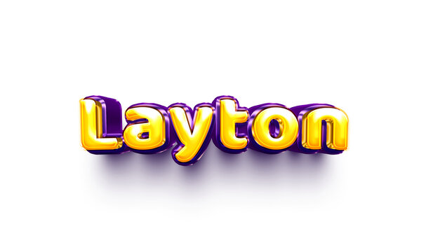 names of boys English helium balloon shiny celebration sticker 3d inflated Layton