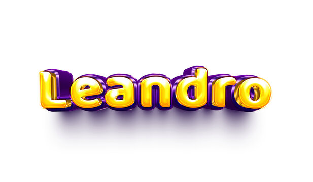 names of boys English helium balloon shiny celebration sticker 3d inflated Leandro