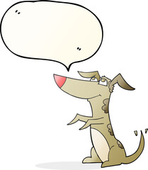 freehand drawn speech bubble cartoon dog