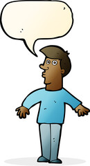 Obraz premium cartoon surprised man with speech bubble