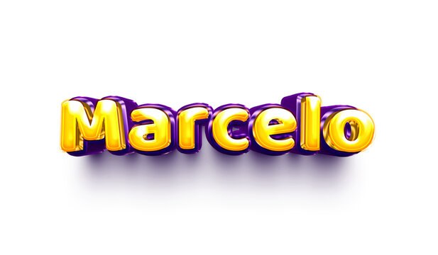 names of boys English helium balloon shiny celebration sticker 3d inflated Marcelo