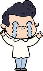 cartoon man crying