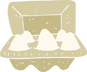 flat color illustration of eggs in box