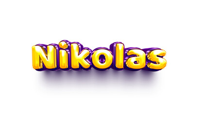 names of boys English helium balloon shiny celebration sticker 3d inflated Nikolas