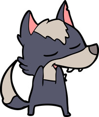 cartoon wolf laughing