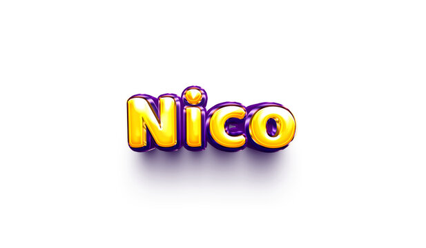 names of boys English helium balloon shiny celebration sticker 3d inflated Nico
