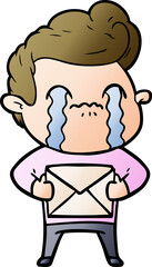 Obraz premium cartoon man crying