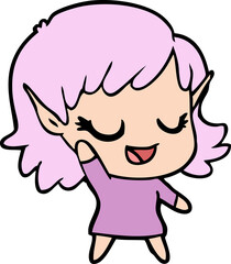 happy cartoon elf girl