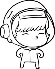 cartoon curious astronaut