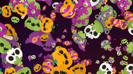 Fototapeta premium Halloween colorful elements backgrounds