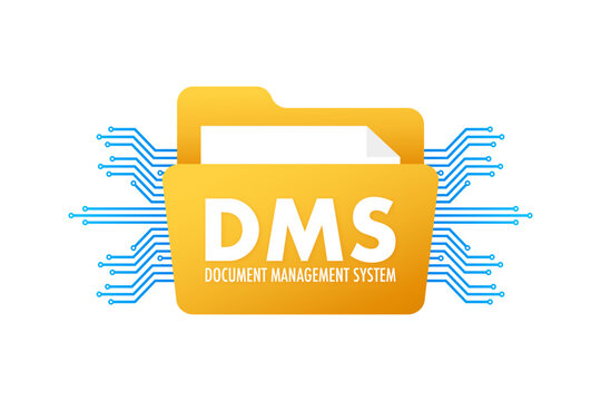 DMS document management system. Digital business. Cloud storage icon. Digital data. Vector stock illustration.
