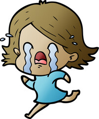 Fototapeta premium cartoon woman crying