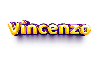 names of boys English helium balloon shiny celebration sticker 3d inflated Vincenzo
