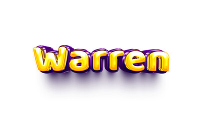 names of boys English helium balloon shiny celebration sticker 3d inflated Warren