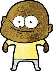 cartoon bald man staring