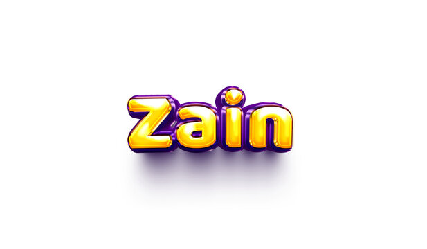 names of boys English helium balloon shiny celebration sticker 3d inflated Zain
