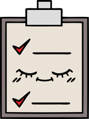 cute cartoon of a check list