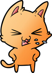 cartoon cat hissing