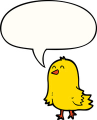 cartoon bird with speech bubble