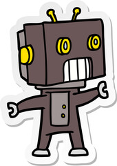sticker of a cartoon robot