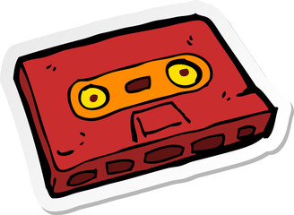 sticker of a cartoon cassette tape