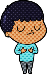 cartoon grumpy boy