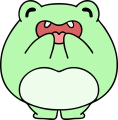 cartoon of a happy laughing frog