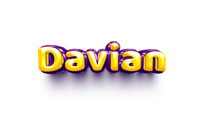 names of boys English helium balloon shiny celebration sticker 3d inflated Davian