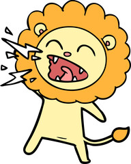 cartoon roaring lion