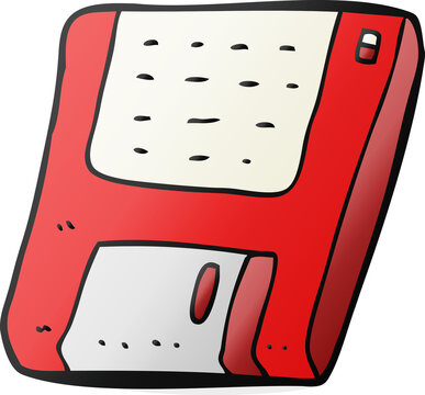 freehand drawn cartoon old computer disk