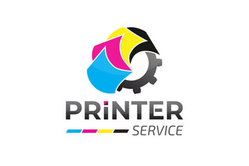 Modern Printer Service Logo Design