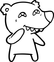 cartoon polar bear showing teeth