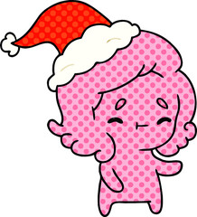 hand drawn christmas cartoon of kawaii ghost