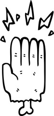 cartoon magic halloween zombie hand
