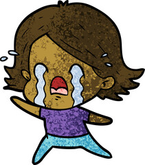 cartoon woman crying