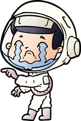 Obraz na płótnie Canvas cartoon crying astronaut
