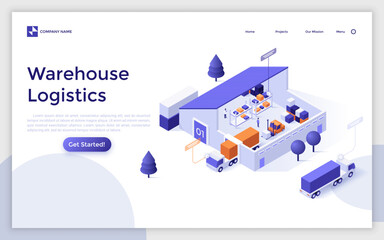 Modern Isometric Vector Landing Page Template
