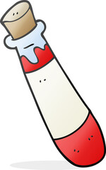 freehand drawn cartoon vial of blood