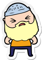 sticker of a cartoon man with beard