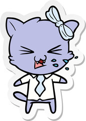 sticker of a cartoon cat