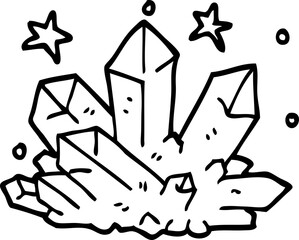 line drawing cartoon crystal sparkling