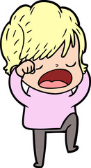 cartoon woman talking