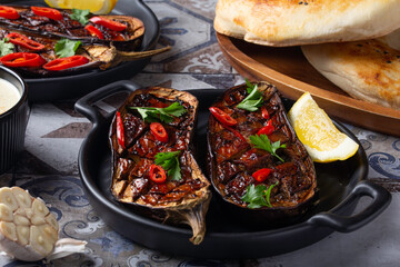 grilled spicy eggplant