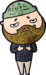 cartoon worried man with beard