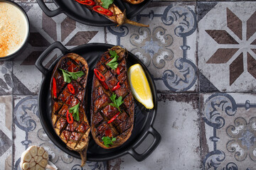 grilled spicy eggplant